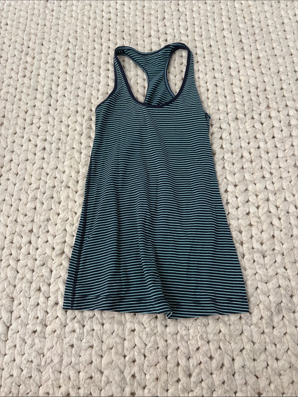 lululemon athletica Striped Racerback Tank - Teal and Black